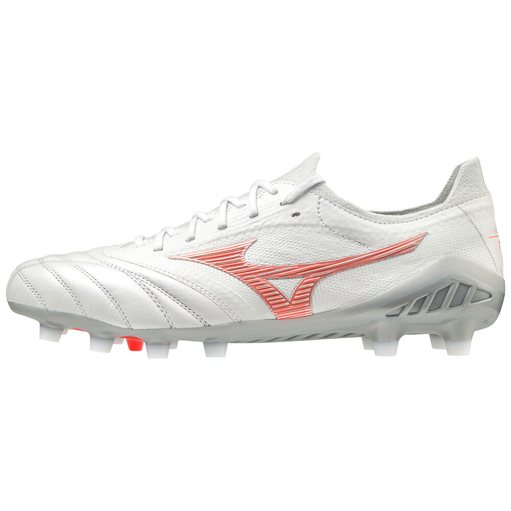 Chuteiras Mizuno Morelia Neo 3 beta Japan - Homem - Branco/Coral - SVUAO4825